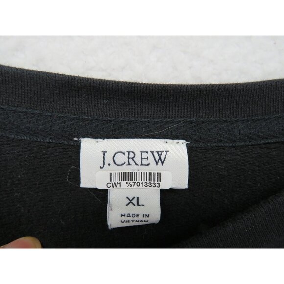 J.Crew Sweatshirt Womens XL Black Plaid Ruffle Shoulder Crewneck Pullover Tartan - Picture 4 of 8